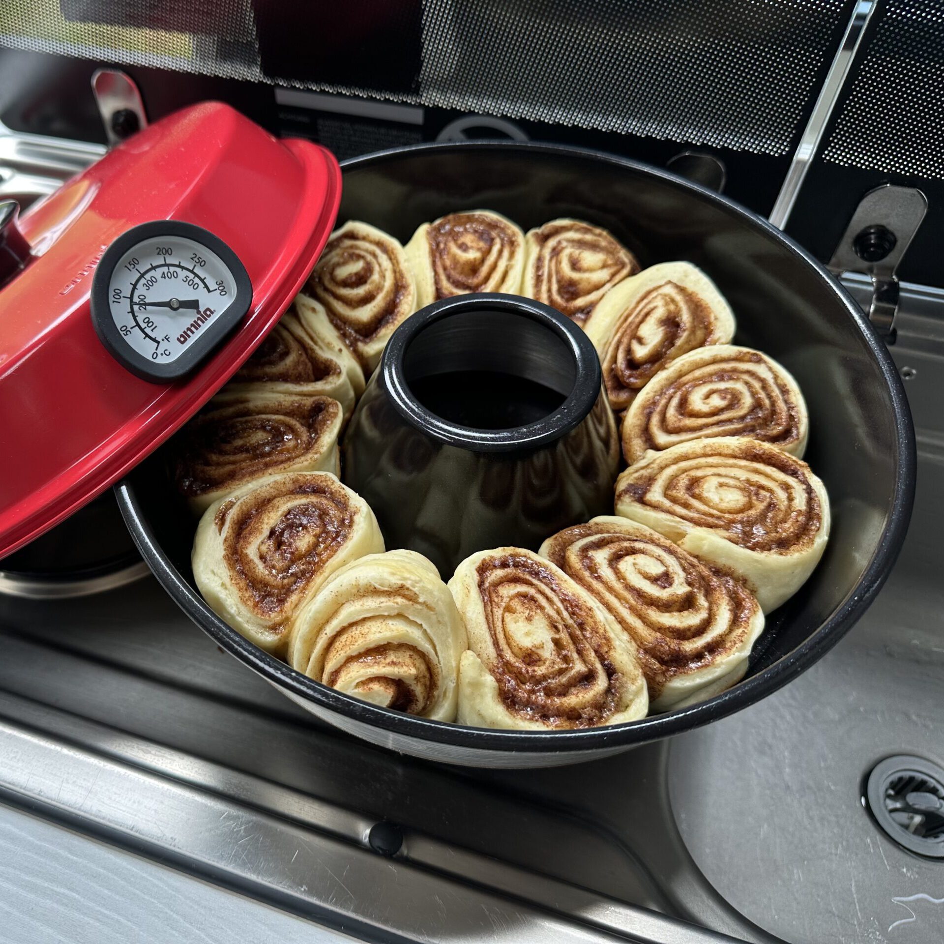 Kochen Backen im Van Omnia Vanlife vegan Zimtschnecken