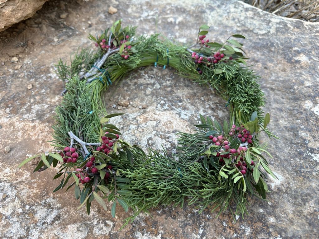 Adventskranz für den Van DIY-Projekt Anleitung basteln fast fertig